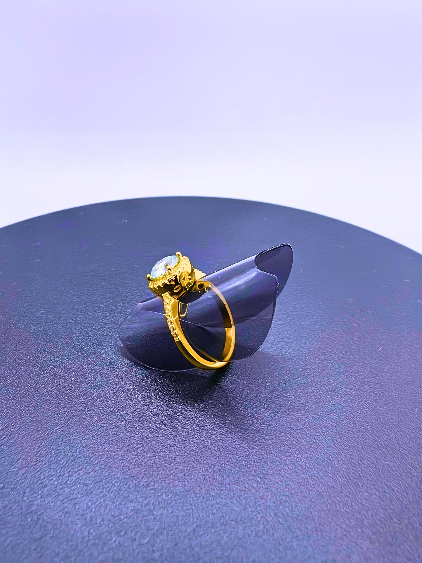 SR0065 - Anillo S925 Esterlina "Compromiso" MOISSANITA Chapa Oro 14k Calenbi Calenbi Joyería