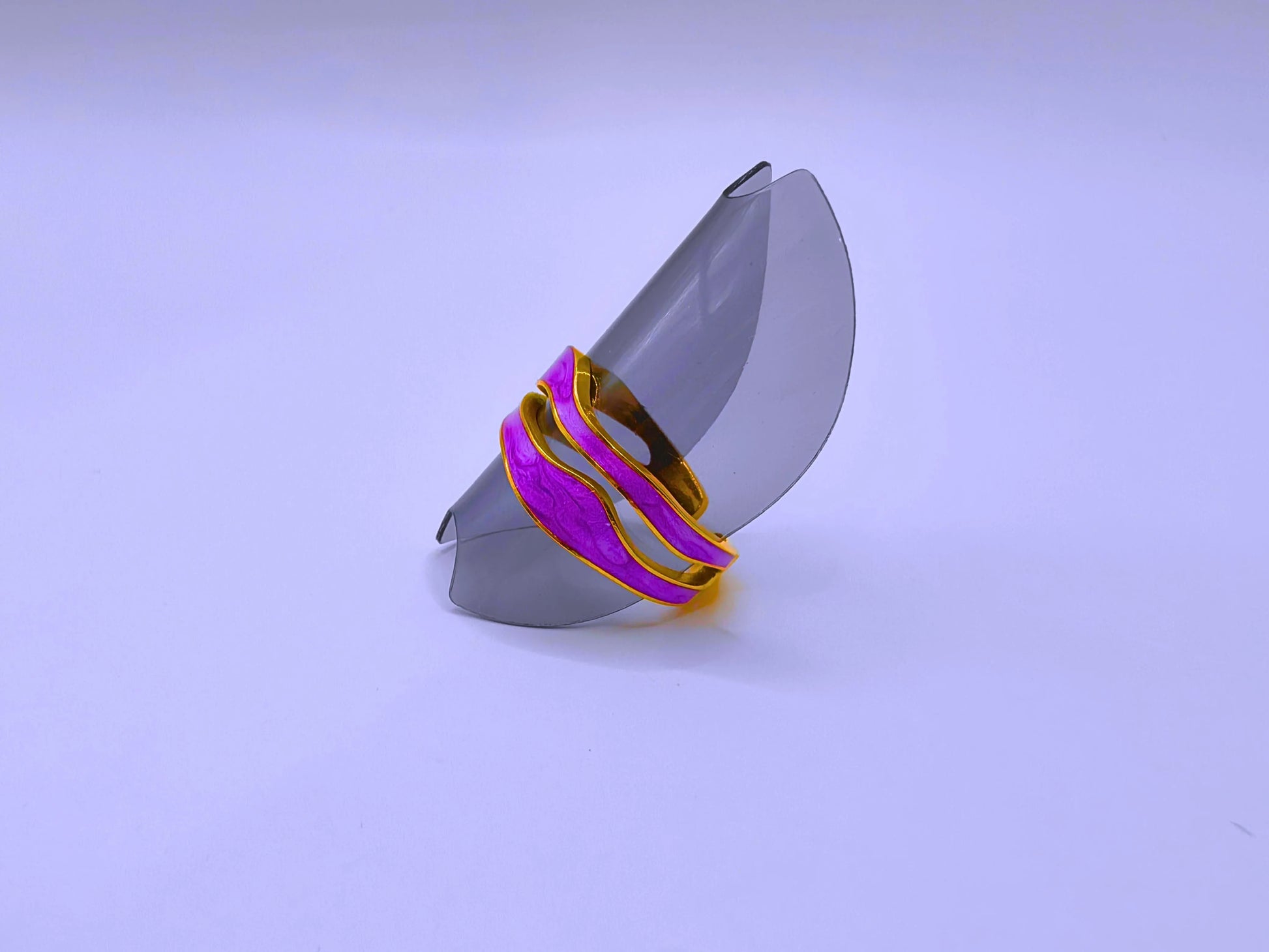 RB0006-10 Anillo Acero Inoxidable Epoxica Chapa Oro 10k Calenbi Calenbi Joyería