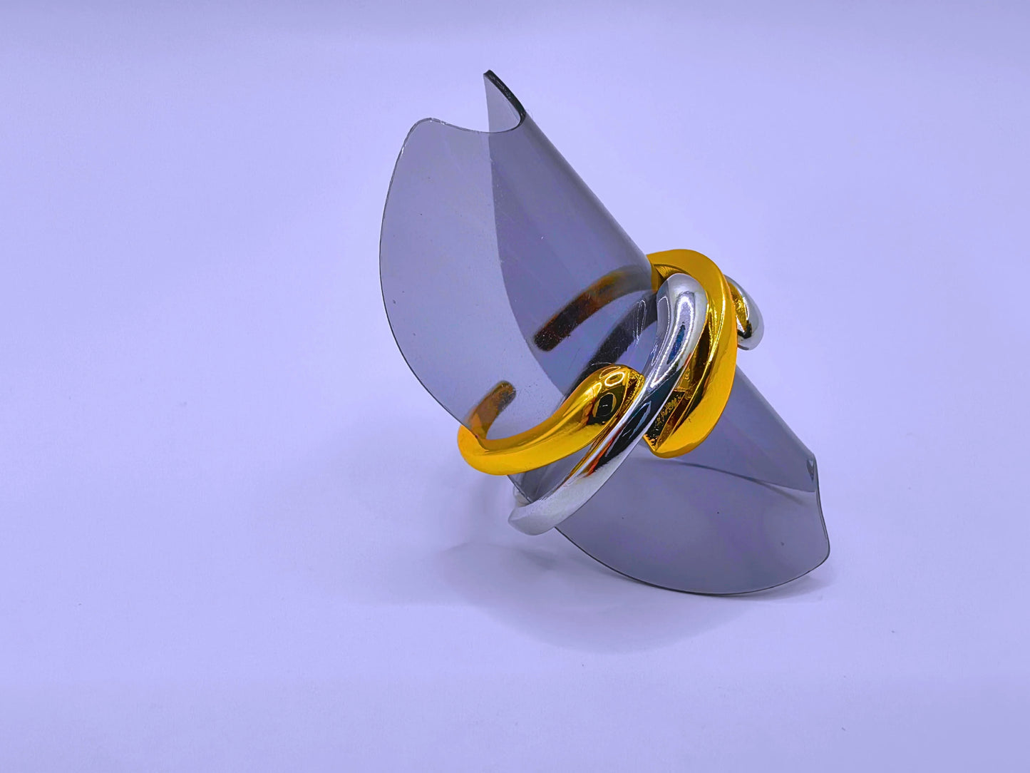 RB0064 - Anillo Acero Inoxidable Doble Chapa Oro 10k Calenbi Calenbi Joyería