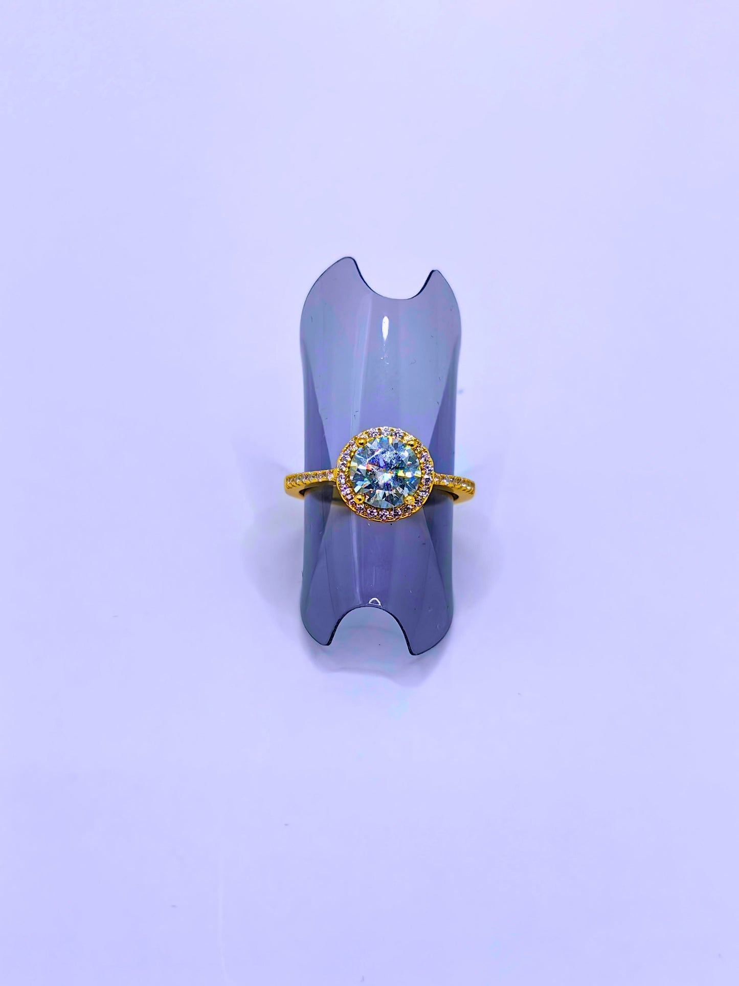 SR0065 - Anillo S925 Esterlina "Compromiso" MOISSANITA Chapa Oro 14k Calenbi Calenbi Joyería