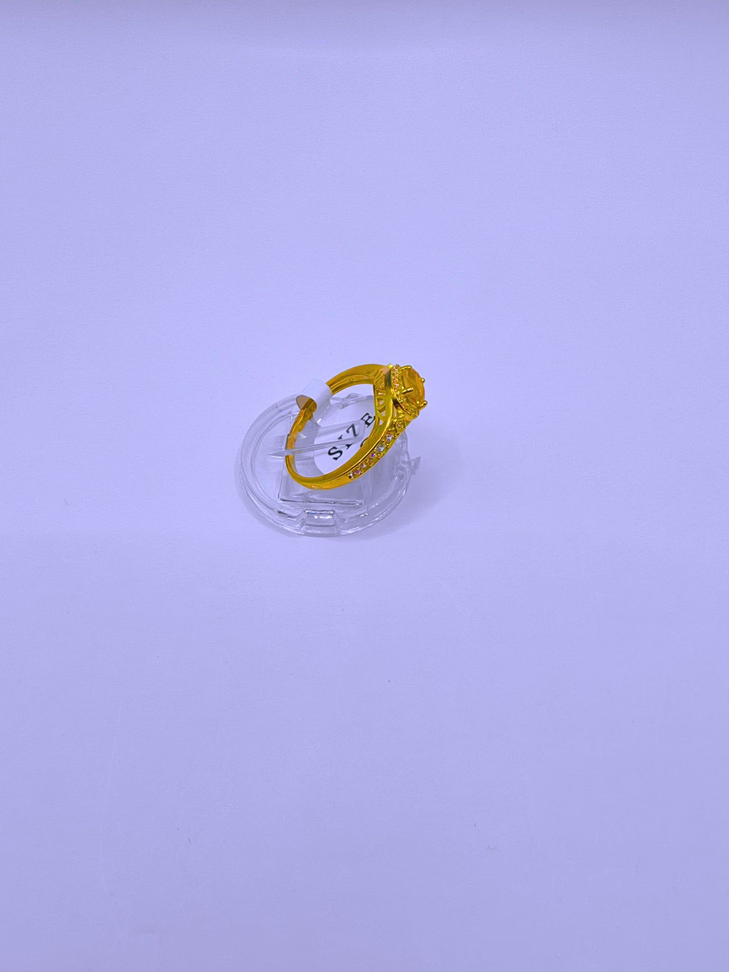 SR0017 - Anillo S925 Esterlina "Compromiso 2" Circonita Amarilla Chapa Oro 14k Cerrado Calenbi Calenbi Joyería