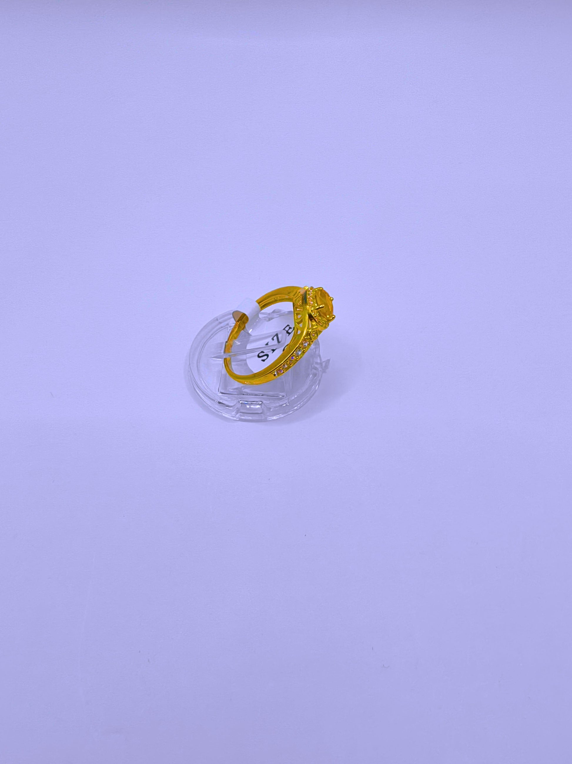 SR0017 - Anillo S925 Esterlina "Compromiso 2" Circonita Amarilla Chapa Oro 14k Cerrado Calenbi Calenbi Joyería