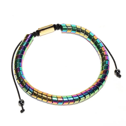 BB0017 - Pulsera Cobre Cuentas Colorido Ajustable Unisex Calenbi