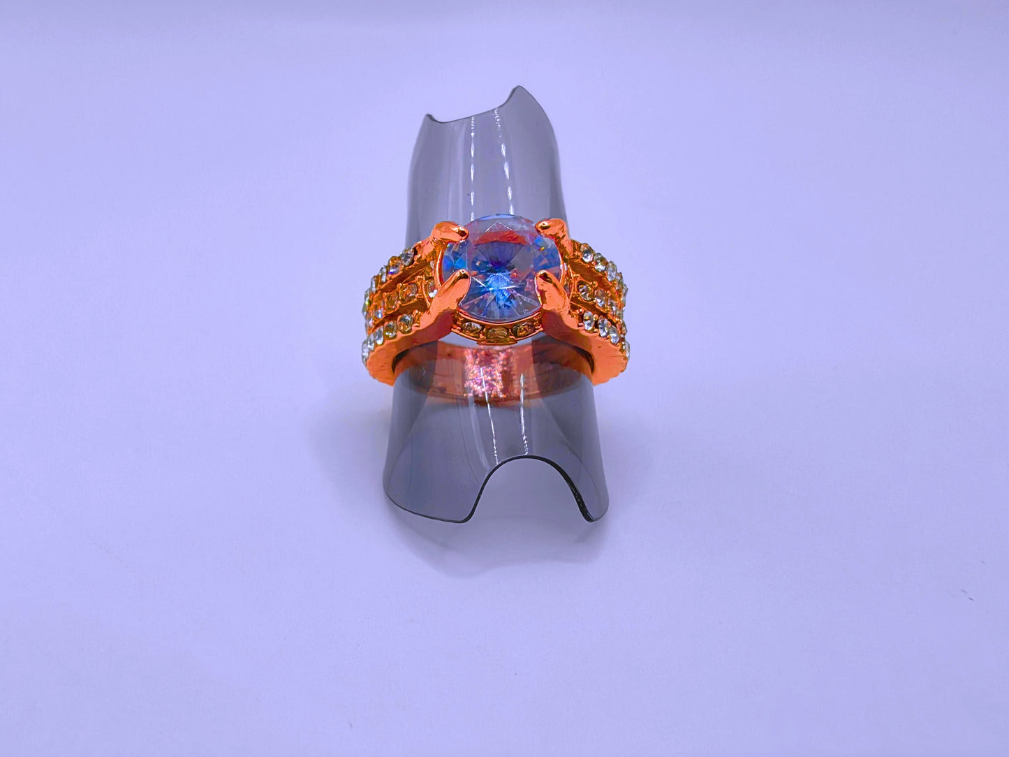 RB0001,02,03 - Anillo Cobre Moderno Circonita Cubica Chapa Oro 14k Calenbi Calenbi Joyería