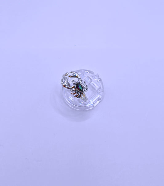 SR0044 - Anillo S925 Ley "Alacrán" Circonita Morada Ajustable Calenbi