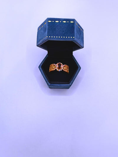 RB0061 - Anillo Acero Inoxidable Circonita Chapa Oro Rosa 14K Calenbi Calenbi Joyería