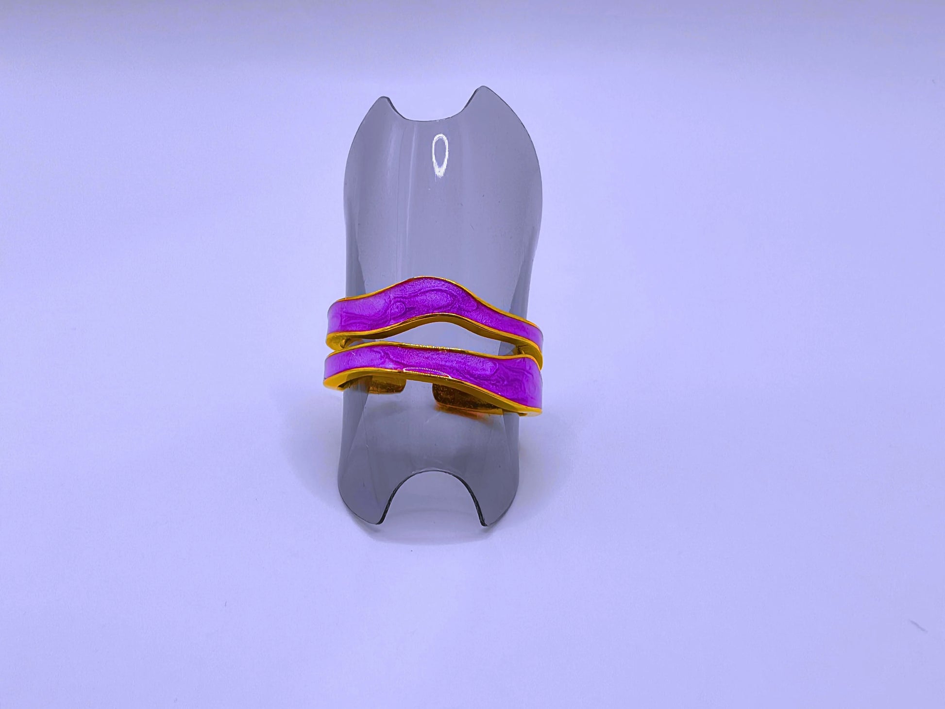 RB0006-10 Anillo Acero Inoxidable Epoxica Chapa Oro 10k Calenbi Calenbi Joyería