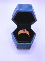RB0061 - Anillo Acero Inoxidable Circonita Chapa Oro Rosa 14K Calenbi Calenbi Joyería