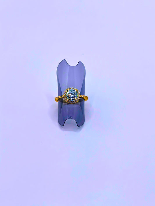 SR0065 - Anillo S925 Esterlina "Compromiso" MOISSANITA Chapa Oro 14k Calenbi