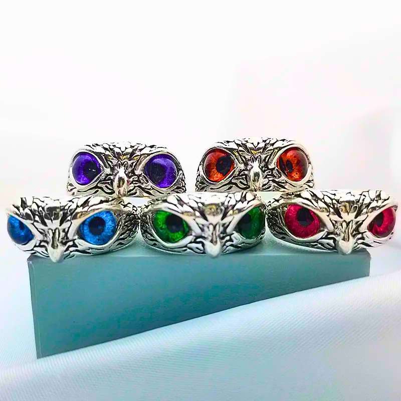 RB0047 - Anillo Aleación Búho Ojos Color Ajustable Calenbi Calenbi Joyería