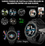 Varios fondos de pantalla para smartwatch wifi funciones, reloj inteligente negro y fotos de personalización.