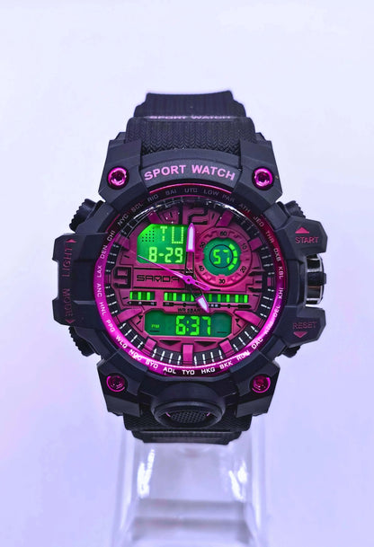 WA0023 - Reloj Digital/Análogo Plástico Negro SANDA Calenbi Joyería