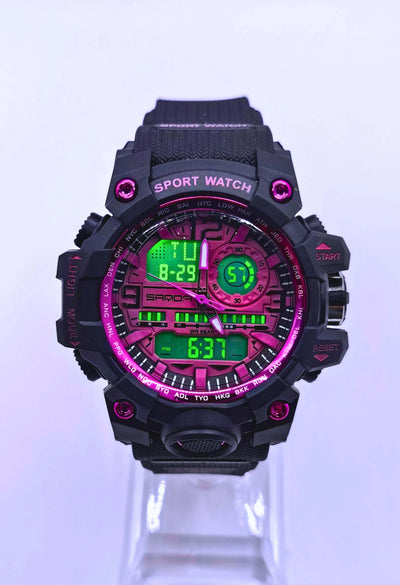WA0023 - Reloj Digital/Análogo Plástico Negro SANDA Calenbi Joyería