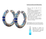 Aretes S925 Ley Turquesa Circulares Elegantes