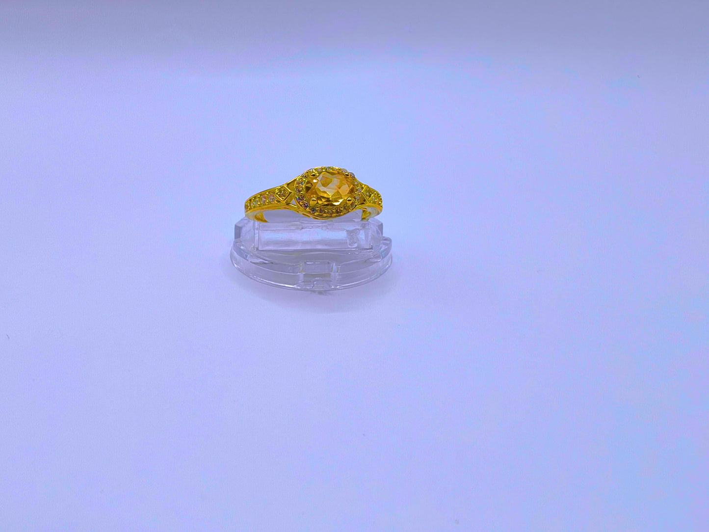 SR0017 - Anillo S925 Esterlina "Compromiso 2" Circonita Amarilla Chapa Oro 14k Cerrado Calenbi Calenbi Joyería