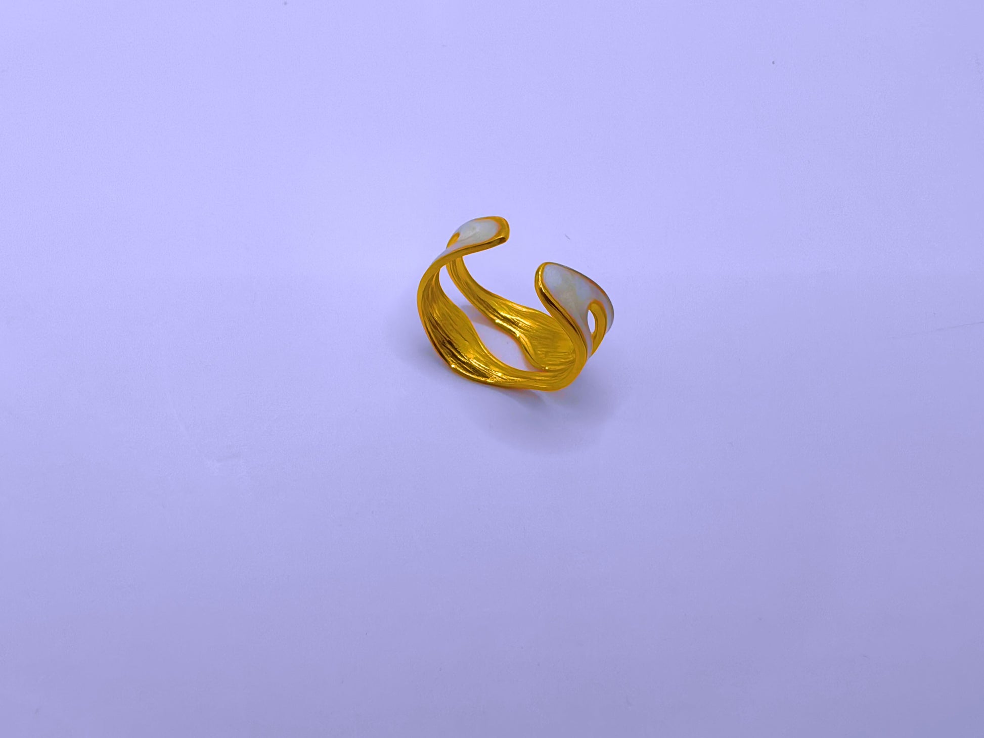 RB0006-10 Anillo Acero Inoxidable Epoxica Chapa Oro 10k Calenbi Calenbi Joyería