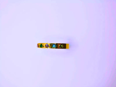 BB029 - Pulsera Acero Inoxidable Circonita Cubica Corazónes Chapa Oro 12k Calenbi Calenbi Joyería