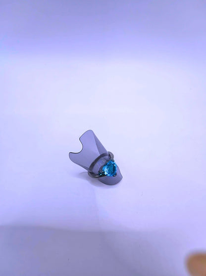 RB0063 - Anillo Cobre Circonita Cubica Azul Cerrado Negro Calenbi Calenbi Joyería