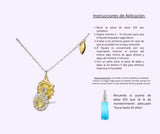 Collar y Anillo S925 Esterlina Girasol Circonita Cubica Blanca Calenbi
