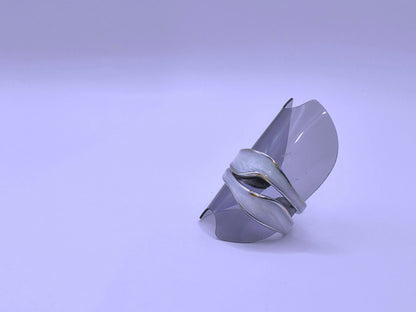 RB0006-10 Anillo Acero Inoxidable Epoxica Chapa Oro 10k Calenbi Calenbi Joyería