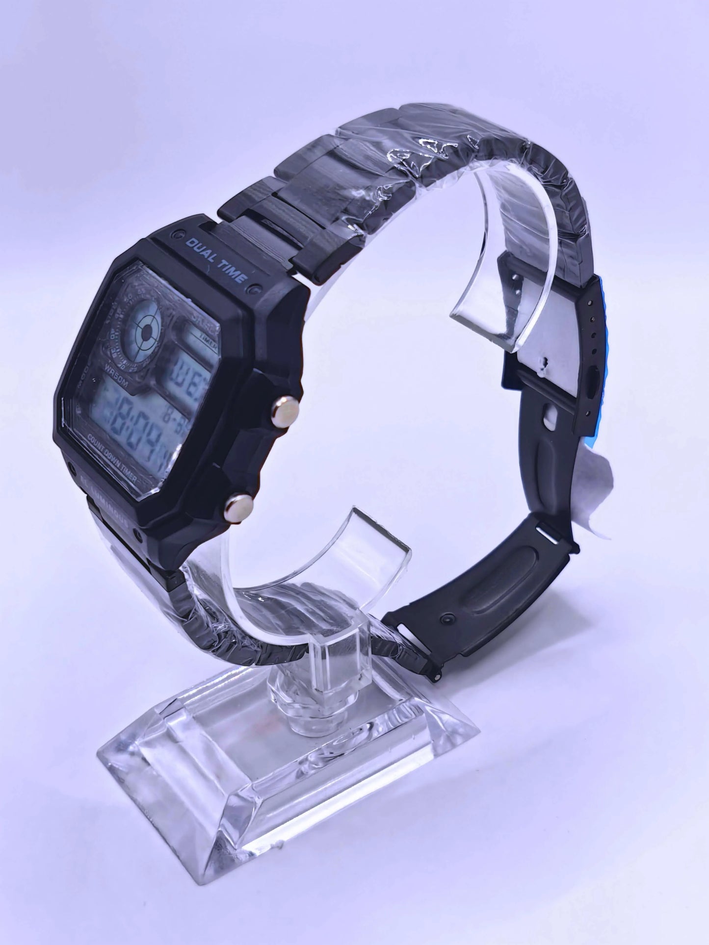 WA0008 - Reloj Digital Acero inoxidable Negro SKMEI Calenbi Joyería
