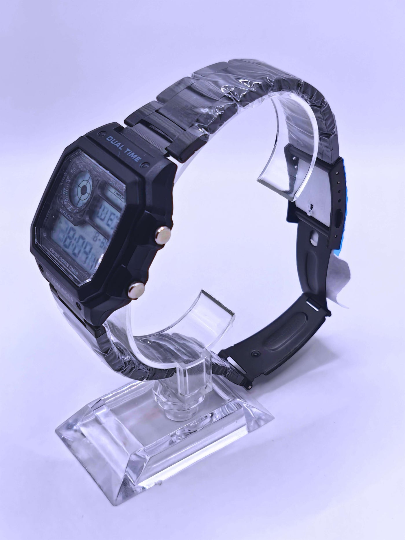 WA0008 - Reloj Digital Acero inoxidable Negro SKMEI Calenbi Joyería