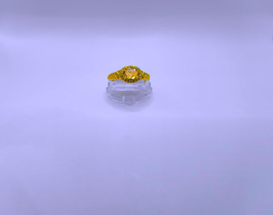 SR0017 - Anillo S925 Esterlina "Compromiso 2" Circonita Amarilla Chapa Oro 14k Cerrado Calenbi Calenbi Joyería