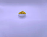 SR0017 - Anillo S925 Esterlina "Compromiso 2" Circonita Amarilla Chapa Oro 14k Cerrado Calenbi Calenbi Joyería