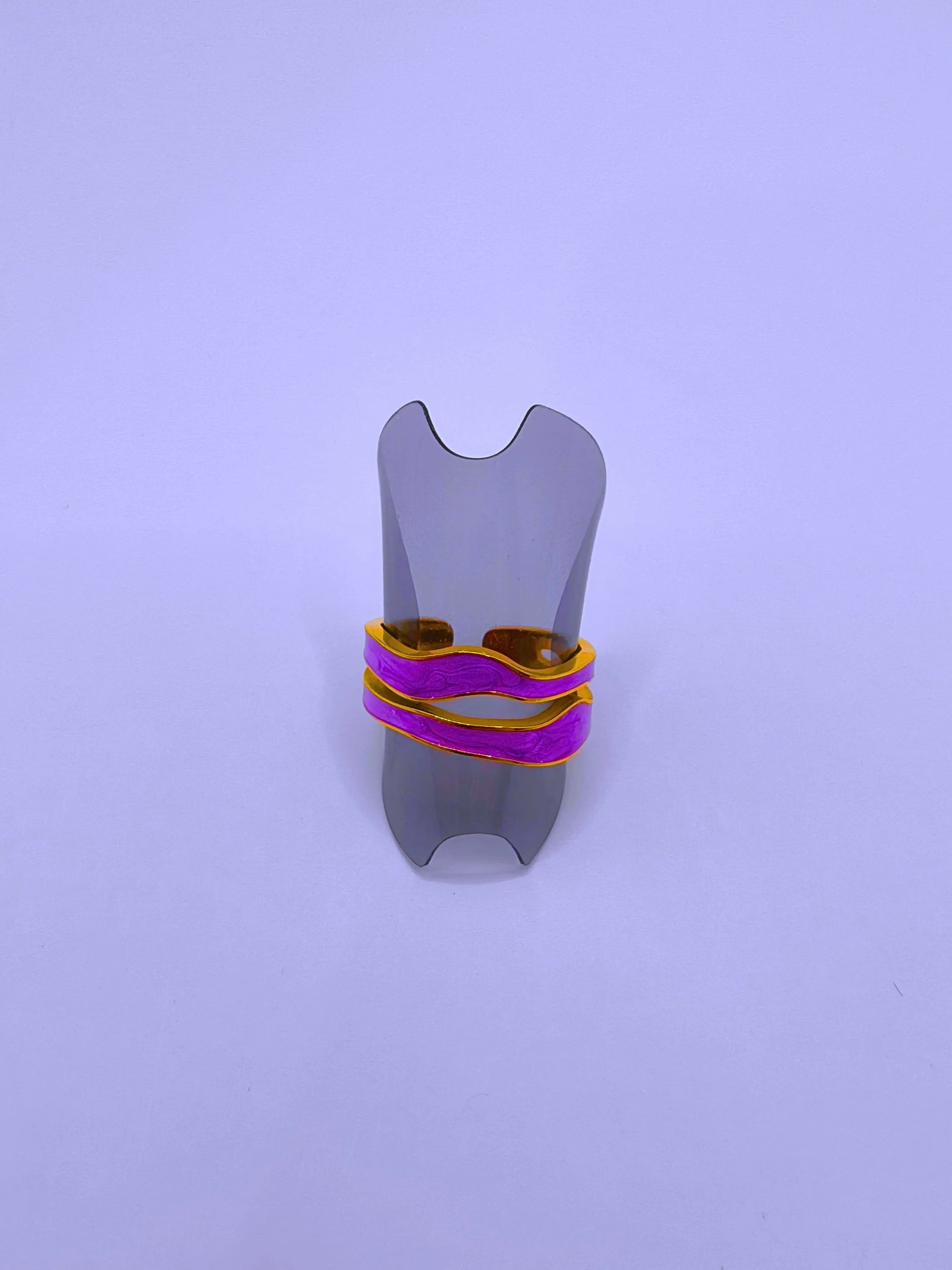 RB0006-10 Anillo Acero Inoxidable Epoxica Chapa Oro 10k Calenbi Calenbi Joyería