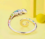SR0021 - Anillo S925 Ley Recina Epoxica "Camaleón" Ajustable Calenbi Calenbi Joyería
