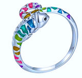 SR0021 - Anillo S925 Ley Recina Epoxica "Camaleón" Ajustable Calenbi Calenbi Joyería
