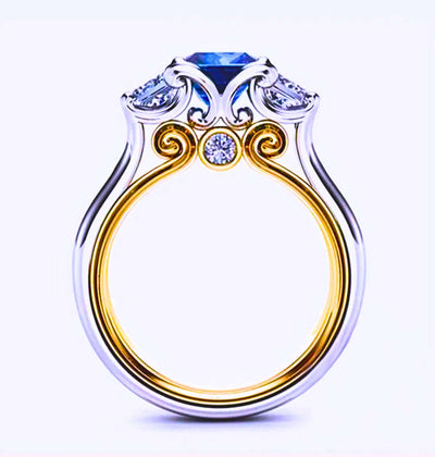Anillo Plata Esterlina 925 | Realeza Azul - Calenbi SR0056