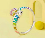 SR0021 - Anillo S925 Ley Recina Epoxica "Camaleón" Ajustable Calenbi Calenbi Joyería