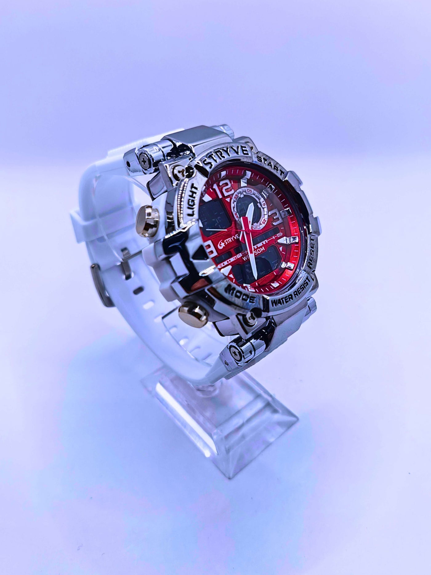 WA0022 - Reloj Digital/Análogo Blanco Acero Strive Calenbi Joyería