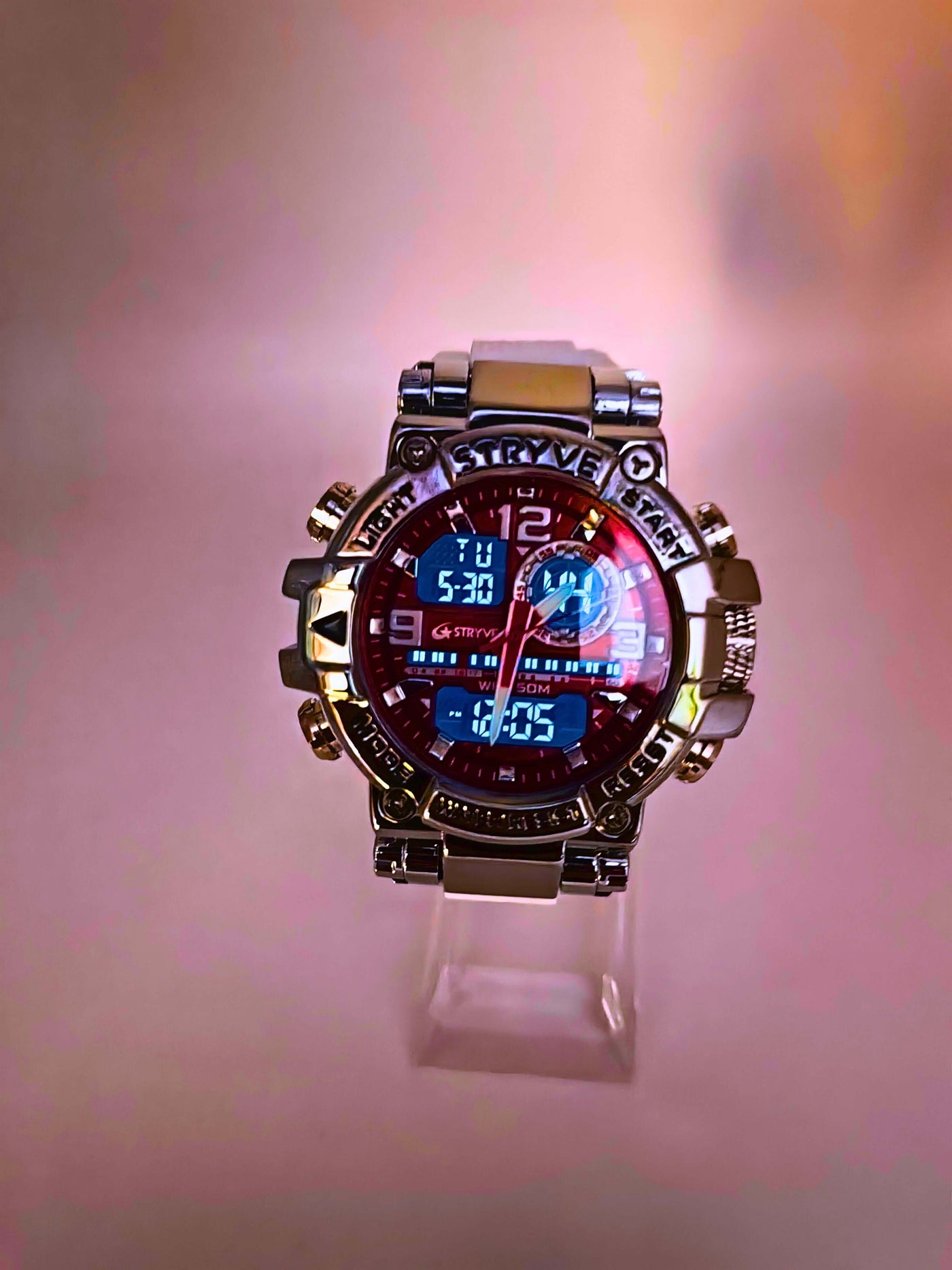 WA0022 - Reloj Digital/Análogo Blanco Acero Strive Calenbi Joyería