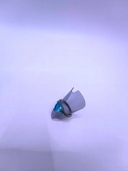 RB0063 - Anillo Cobre Circonita Cubica Azul Cerrado Negro Calenbi Calenbi Joyería