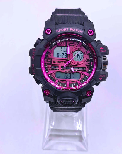 WA0023 - Reloj Digital/Análogo Plástico Negro SANDA Calenbi Joyería