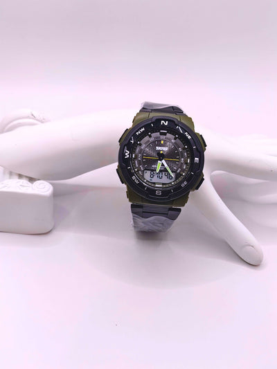 WA0010 - Reloj Digital/Análogo Acero Verde SKMEI Calenbi Joyería