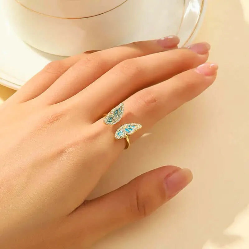 RB0025 - Anillo Cobre Mariposa Ajustable Chapa Oro 10K Calenbi Calenbi Joyería