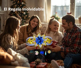 Anillo S925 Esterlina "Flor Amarilla" Circonita Azul Chapa Oro 12k Calenbi