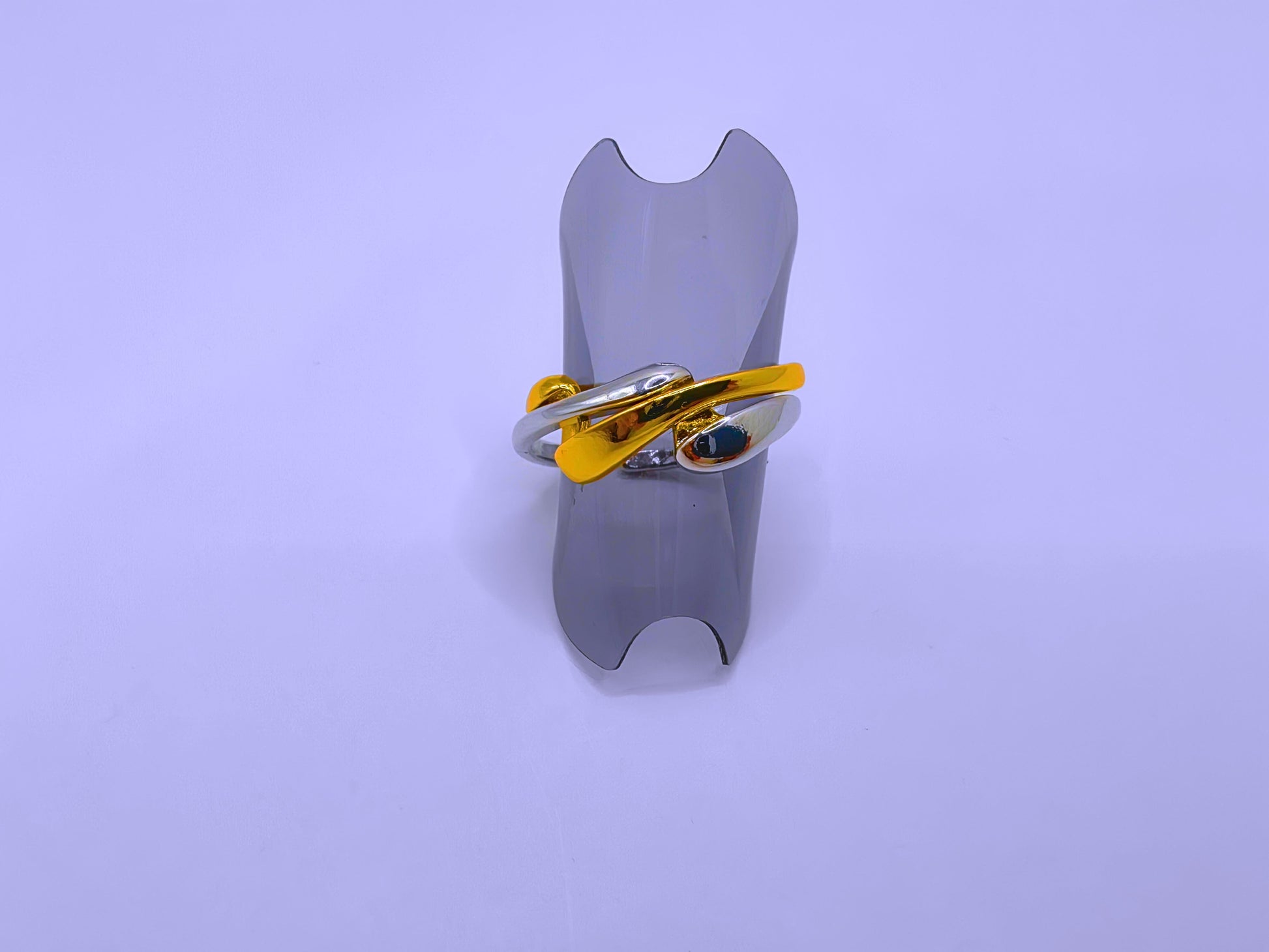 RB0064 - Anillo Acero Inoxidable Doble Chapa Oro 10k Calenbi Calenbi Joyería