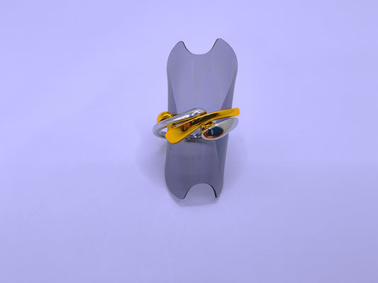 RB0064 - Anillo Acero Inoxidable Doble Chapa Oro 10k Calenbi Calenbi Joyería