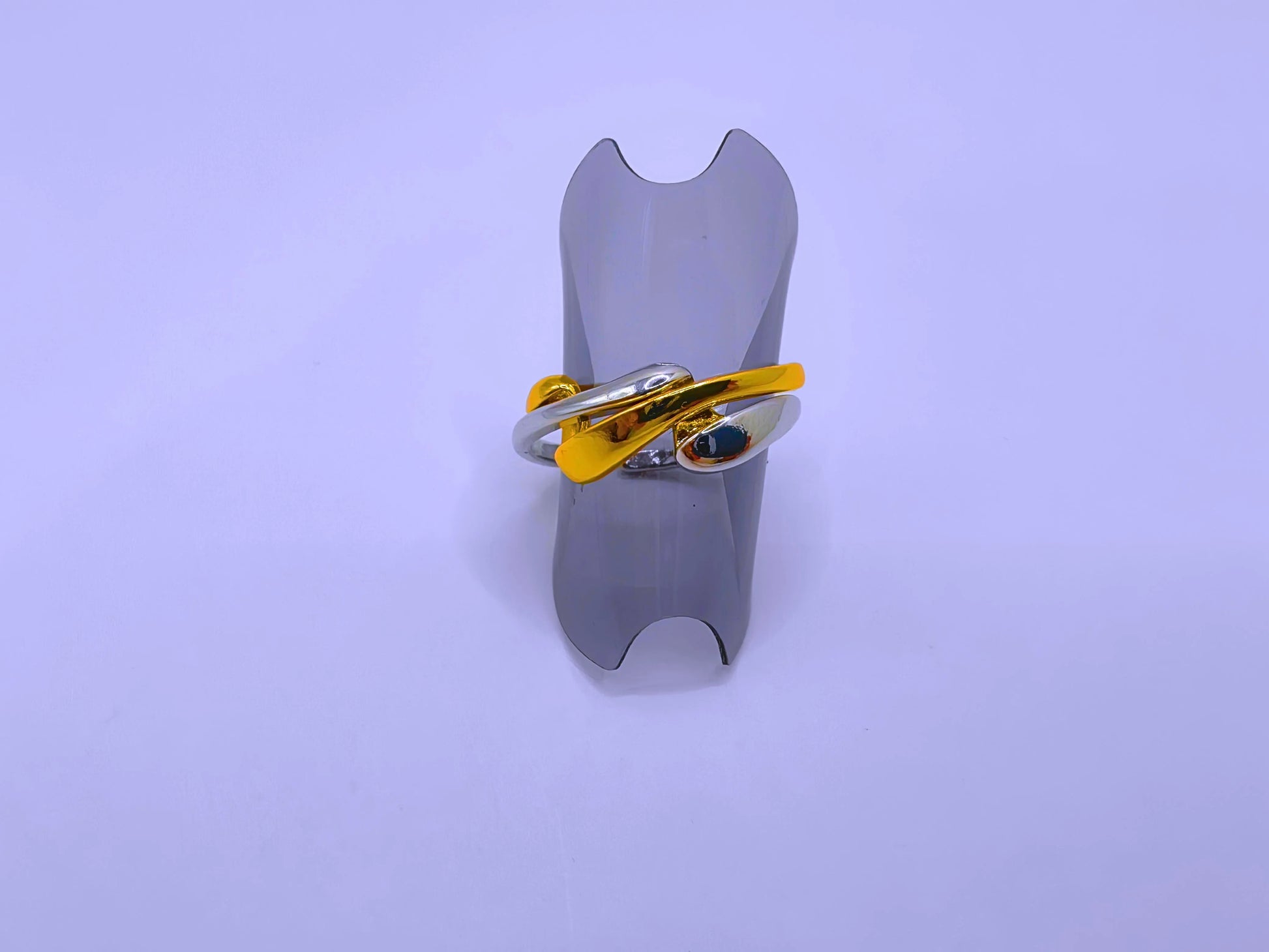 RB0064 - Anillo Acero Inoxidable Doble Chapa Oro 10k Calenbi Calenbi Joyería