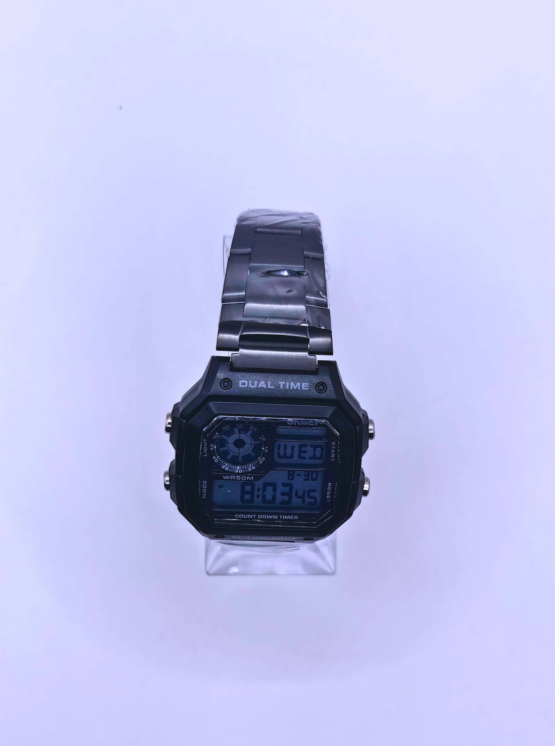 WA0008 - Reloj Digital Acero inoxidable Negro SKMEI Calenbi Joyería