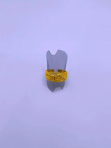 BN0002 - Anillo Cobre Grabado Flor Chapa Oro 14k Ajustable Calenbi Calenbi Joyería