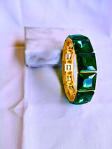 BB0005,6,7,8,9,31 - Brazalete Cobre Circonita Cubica Colores Elástica Dorado Calenbi Calenbi Joyería