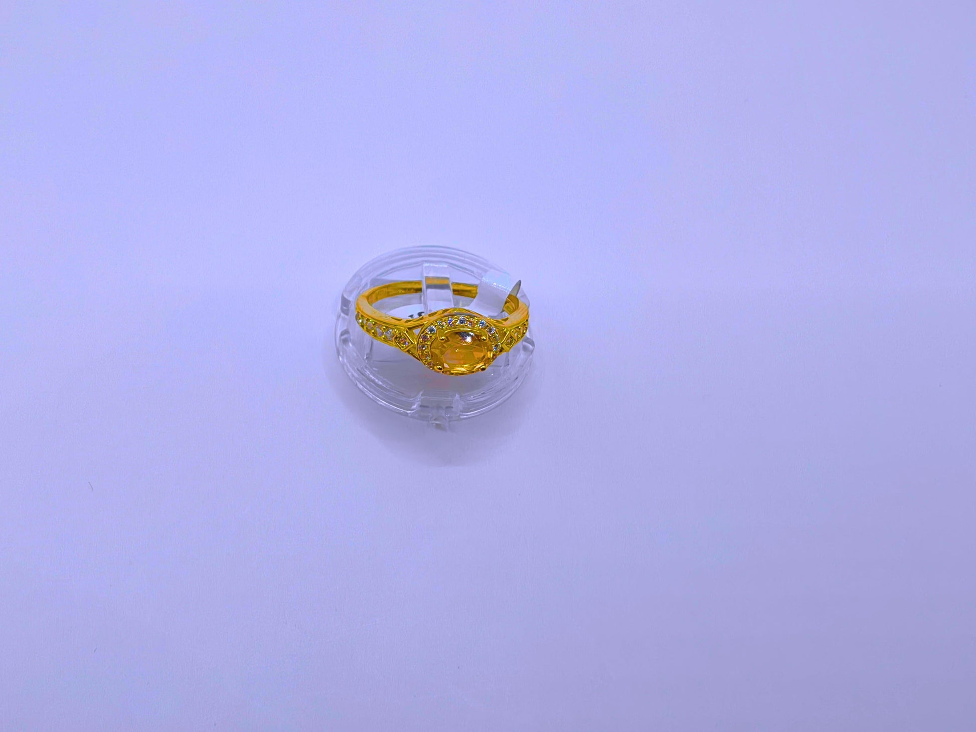 SR0017 - Anillo S925 Esterlina "Compromiso 2" Circonita Amarilla Chapa Oro 14k Cerrado Calenbi Calenbi Joyería