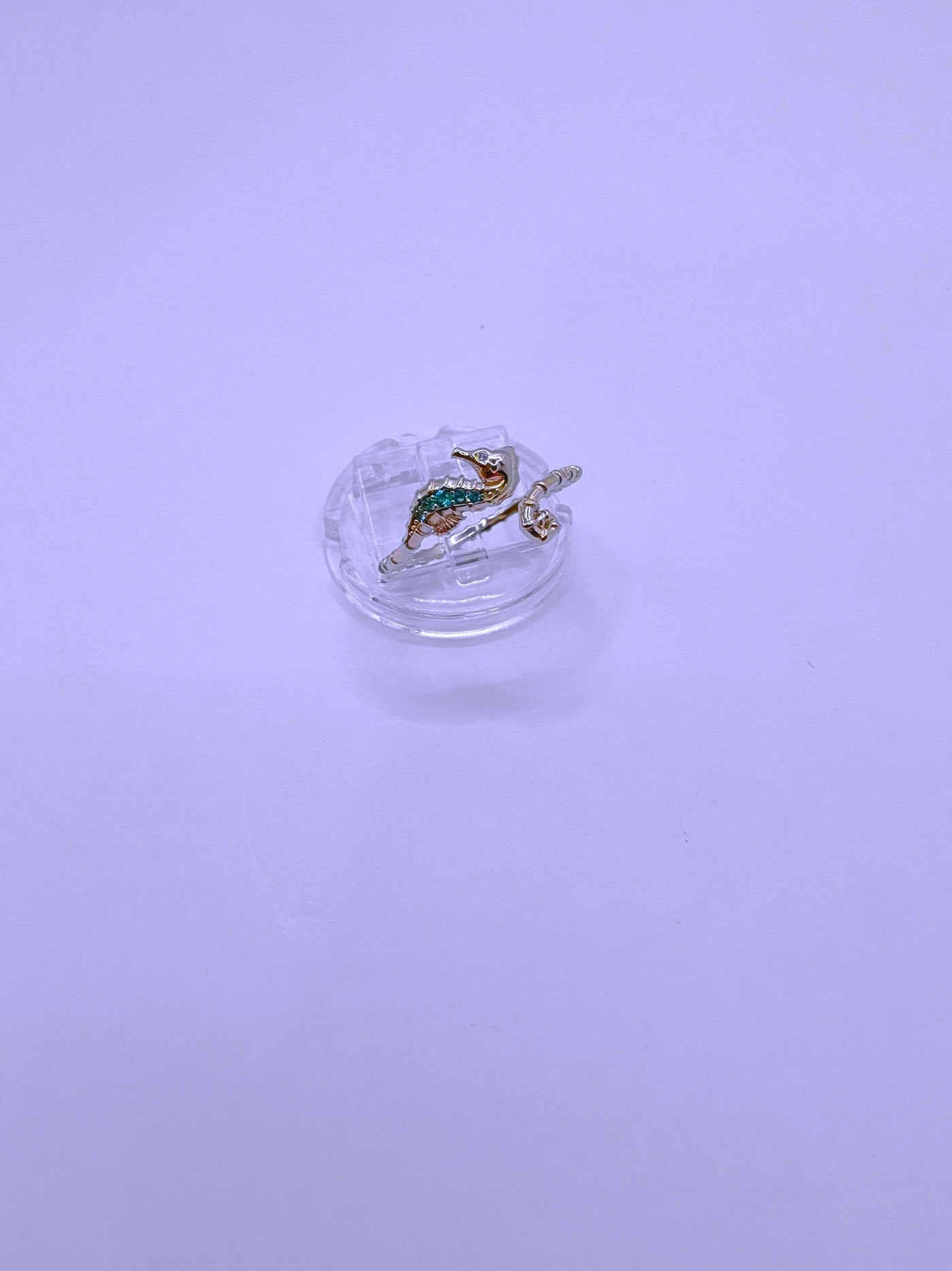 SR0053 - Anillo S925 Ley "Caballito de Mar" Circonita aquamarina Ajustable Calenbi Calenbi Joyería