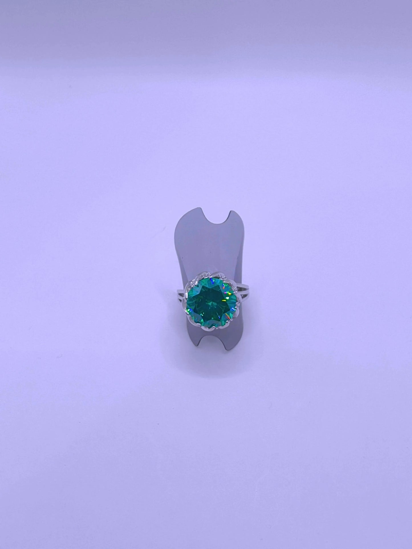 RB0017 - Anillo Aleación Circonita Cubica Turquesa Ajustable Calenbi Calenbi Joyería