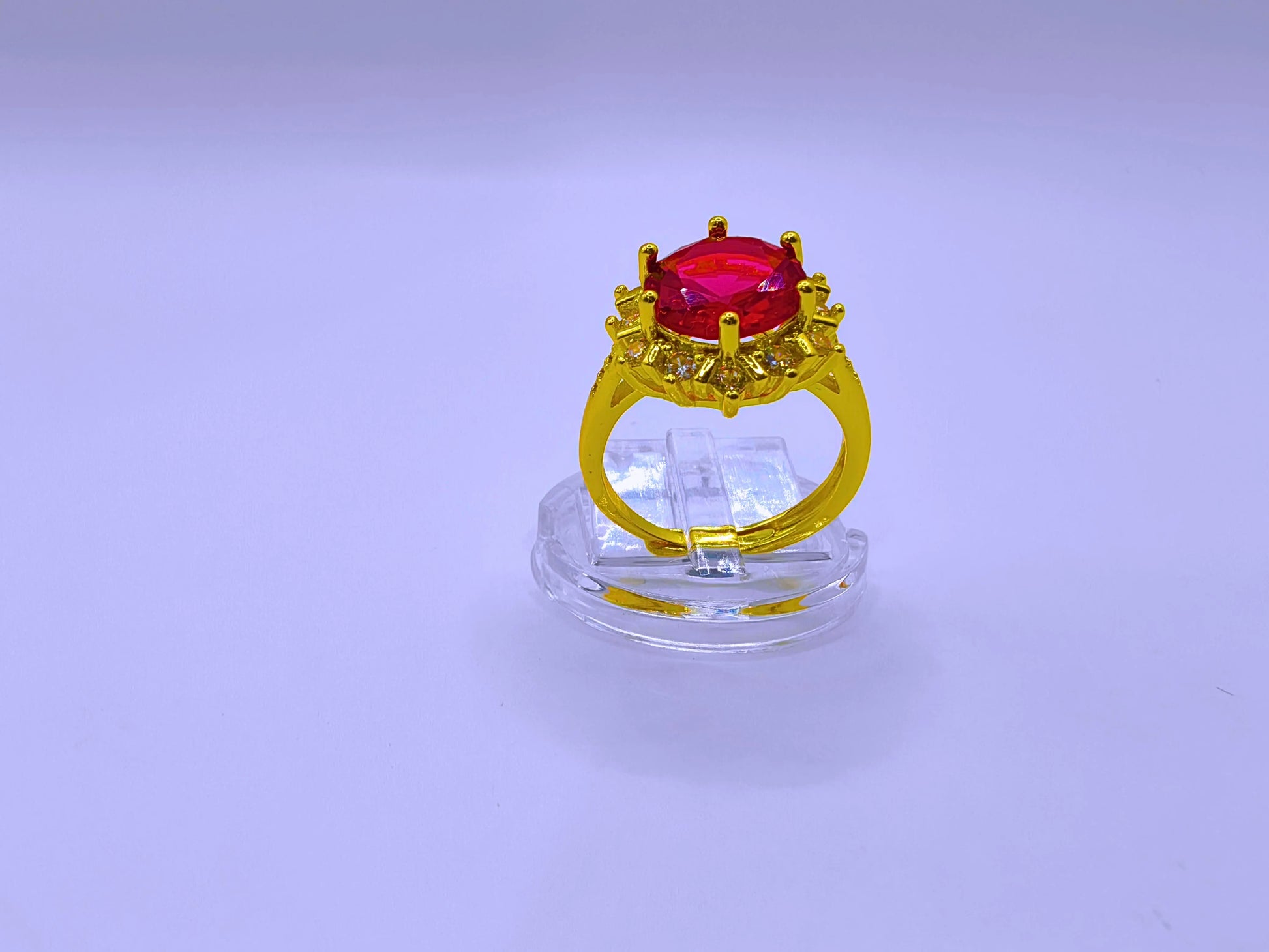 RB0013 - Anillo Cobre Copo Nieve Ajustable Chapa Oro 10K Calenbi Calenbi Joyería